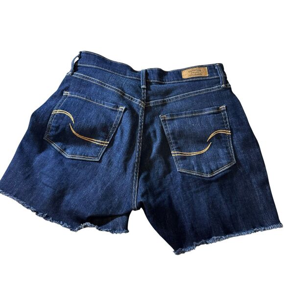 Signature Levi Strauss High-Rise‎ Denim Shorts - Dark Wash Distressed Size 8/29W - Picture 9 of 9
